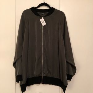 West Kei Thin Bomber Jacket Olive Green Size 3X